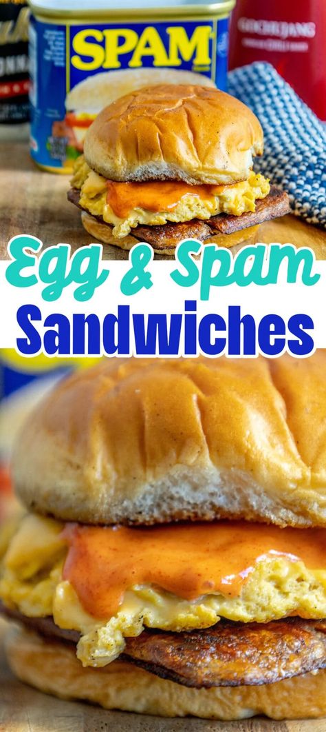 SPAM and Eggs Breakfast Sandwiches - Sweet CS Designs. Spam And Egg Sandwich, Spam Egg Sandwich, Spam Breakfast Sandwich, Fried Spam Sandwich, Spam Breakfast Ideas, Spam Recipes Breakfast, Spam And Eggs Breakfast, Spam Sandwich Recipes, Spam Breakfast Recipes