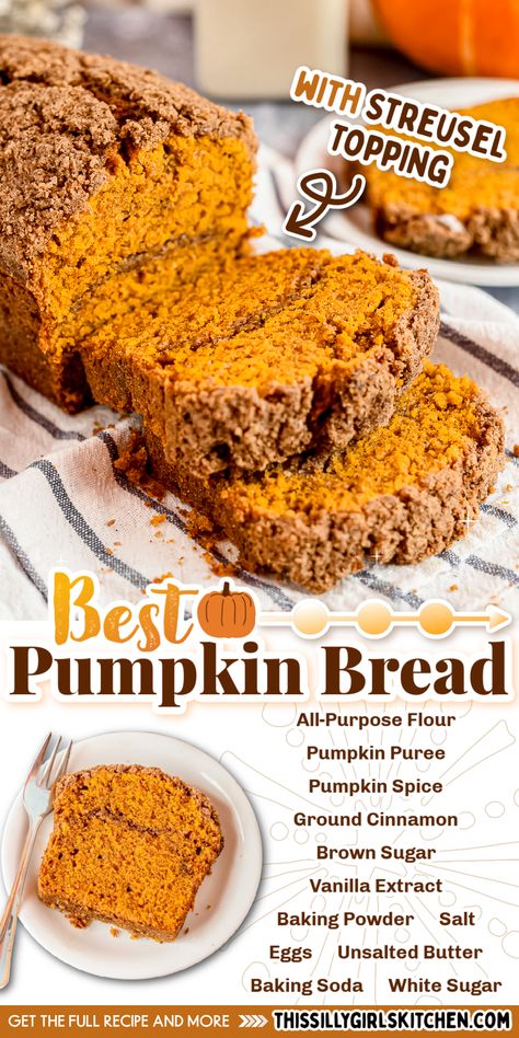 Bread Recipes Pumpkin, Pumpkin Bread With Streusel Topping, Pumpkin Bread With Streusel, Fall Halloween Nails, Streusel Topping Recipe, Best Pumpkin Bread, Halloween Nails Ideas, Recipes Pumpkin, Pumpkin Loaf