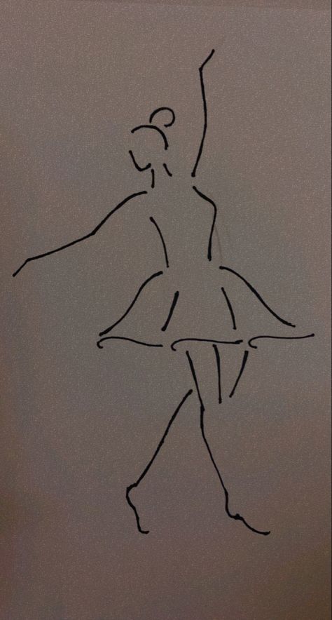 Dancing Doodles Simple, Ballerina Easy Drawing, Dance Doodles Simple, Ballerina Drawing Simple, Ballerina Doodle, Dance Doodle, Dancing Doodle, Easy Sketching, Anatomical Heart Drawing