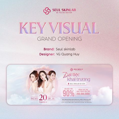 KEY VISUAL GRAND OPENING - SEUL SKINLAB Spa Voucher Design, Cosmetic Graphic Design, Voucher Design Ideas, Key Visual Design Ideas, Cosmetic Photoshoot, Grand Opening Poster, Key Visual Design, Beauty Banner, Spa Vouchers