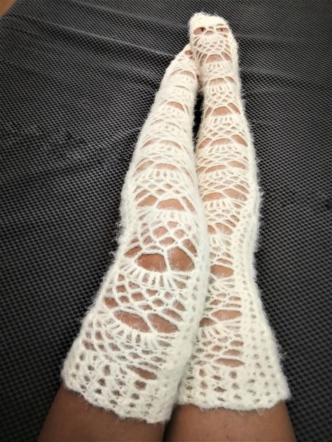 Easy Crochet Gloves, Crochet Long Socks, Crochet Thigh High, Crochet Thigh High Socks, Socks Crochet, Thigh High Sock, Crochet Socks Pattern, Socks Pattern, Crochet Clothing And Accessories