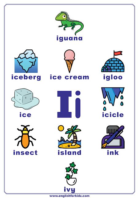 Letter I Worksheets, Flash Cards, Coloring Pages Letter I Words Preschool, I Pictures Letter, I Words For Kids, Letter I Arts And Crafts For Preschool, The Letter I Preschool, Letter I Flashcards, Letter I For Preschoolers, Letter I Worksheets Kindergarten, I Is For