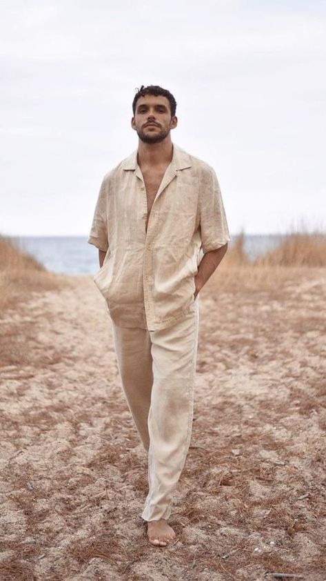 Gear Up for Savings: How To Get Affordable Linen Shirts For Men Linen Men Outfit, Linen Outfit Men, Beach Outfit Men, Linen Pants Outfit, Half Sleeve Shirt, Mens Linen Pants, Colorful Outfits, Pants Outfit Men, Boho Men