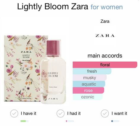 lightly bloom zara Zara Lightly Bloom Perfume, Lightly Bloom Zara, Zara Lightly Bloom, Dior Blooming Bouquet Perfume, Perfume Suggestions, Zara Parfum, Perfume Oil Recipes, Zara Fragrance, Moschino Perfume