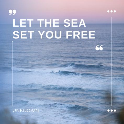 "Let the sea set you free" is an invitation to embrace the liberating and transformative qualities of the ocean. It signifies breaking free from routine and experiencing the thrill of adventure. The sea offers a connection with nature that inspires awe and unlimited potential. Moreover, its therapeutic environment provides a space for reflection and healing. #free #sea #ocean #quotes #lettheseasetyoufree #waves #motivation #adventure #healing #inspiration Relax Quotes, Healing Inspiration, Connection With Nature, Ocean Quotes, Breaking Free, Set You Free, Sea Ocean, The Ocean, The Sea