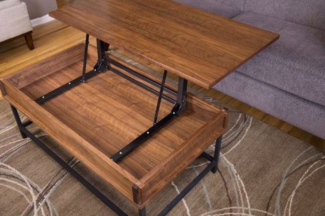 How to make a Coffe Table with Lift Top                                                                                                                                                                                 More Diy Lift Top Coffee Table, Lift Up Coffee Table, Build A Coffee Table, Folding Coffee Table, Lift Coffee Table, Made Coffee Table, Coffee Table Plans, Vintage Industrial Furniture, Lift Top Coffee Table