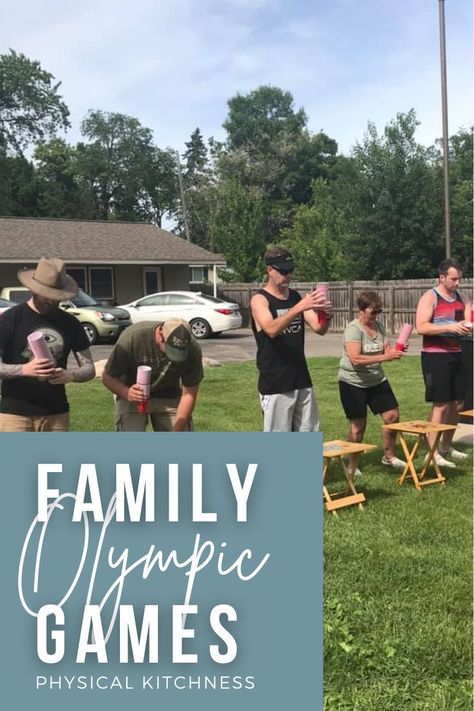 Family Reunion Olympics, Family Olympic Games, Outdoor Team Games, Family Olympics, Olympic Games For Kids, Olympic Idea, Cornhole Tournament, Babysitting Fun, Games Outdoor