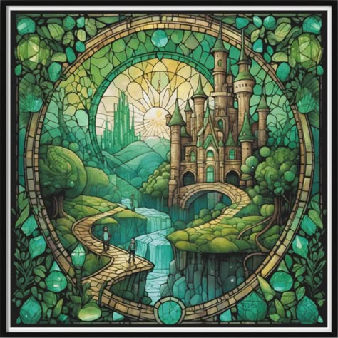 EMERALD CASTLE is a Large full coverage cross stitch pattern using my original artwork and charted by me. All my original artwork and charts are ©copyright protected. Thank You  This is a charted pattern only no supplies or fabric are included. This is a digital print at home or upload to a device pattern. EMERALD CASTLE is charted for 512 stitches x 512 stitches and uses 149 colors. You can use any fabric you want, the only difference will be the amount of floss you'll need to complete the project. The fabric I've charted for is 14 ct aida. For your convenience here are other fabric counts with dimensions. 14 ct 512x512 Stitches (92.9 x 92.9 cm) (36.6 x 36.6 in.)  2 threads over 1 stitch  16 ct 512x512 Stitches (81.3 x 81.3 cm) (32.0 x 32.0 in.)  2 threads over 1 stitch 18 ct 512x512 Stit Green Castle, Large Cross Stitch Patterns, Castle Art, Sketches Simple, Creative Activities, Counted Cross Stitch Patterns, Fantasy Landscape, Pretty Art, Art Original