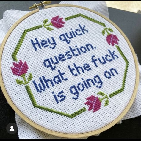 Fun Crochet Stitches, Snarky Cross Stitch, Subversive Cross Stitches, Subversive Cross Stitch Patterns, Funny Cross Stitch, Cross Stitch Quotes, Funny Cross Stitch Patterns, Subversive Cross Stitch, Cross Stitch Funny