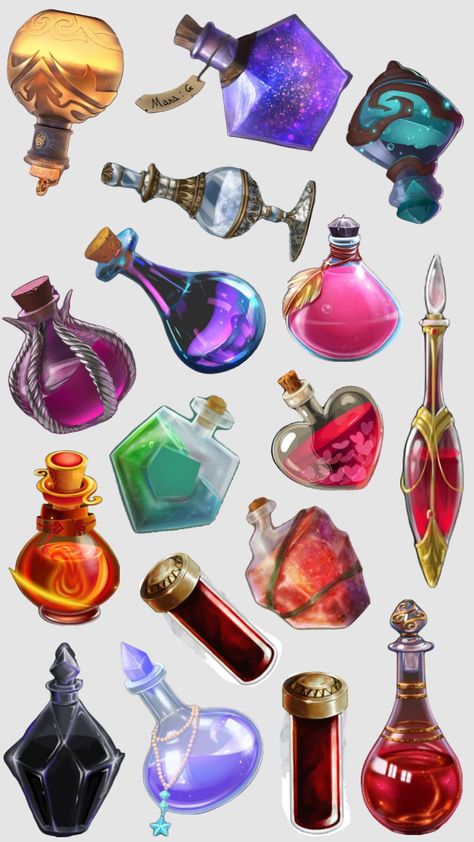 #potions #fantasy #cutouts Harry Potter Rpg, Frames Design Graphic, Crystal Drawing, Procreate Ipad Art, Spooky Tattoos, Jar Art, Fantasy Props, 다크 판타지, Game Character Design