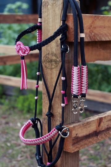 3in1 Bitless Bridles – Medinaa Rope Bridle, Bridle Horse, Bling Horse Tack, Bitless Bridle, Rope Halter, Horse Accessories, Pink Cowgirl, Horse Diy, Writing Crafts