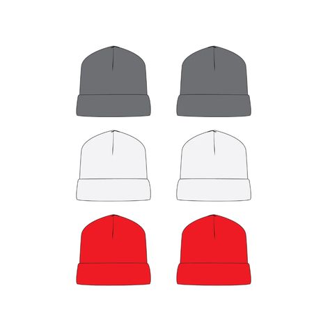 Beanie Fashion Flat Templates - Payhip Beanie Template, Beanie Sketch, Beanie Mockup, Dots To Lines, Future Clothing, Beanie Fashion, Clothing Templates, Flat Drawings, Hoodie Drawing