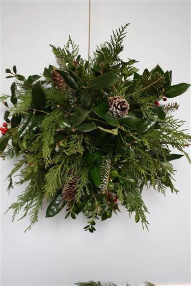 Making a kissing ball with fresh greenery. Saw one of these in passing at Home Depot today and was smitten. Hoping I can DIY. Diy Kissing Ball, Christmas Hanging Baskets, Kissing Balls, Kissing Ball, Deco Nature, Boutique Ideas, Christmas Greenery, Xmas Wreaths, Merry Little Christmas