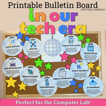 Computer Bulletin Boards, Technology Bulletin Board, Computer Lab Decor, Elementary Computer Lab, Academic Poster, Technology Theme, Technology Lab, Interactive Presentation, Teaching Technology