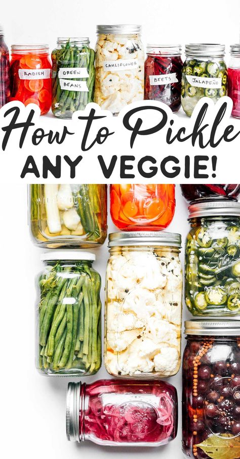 Pickle Veggies, Pickle Vegetables, Quick Pickled Vegetables, Easy Pickling Recipes, Pickled Vegetables Recipe, Quick Pickle, Vegetarian Appetizer, Pickle Recipes, Yam Yam