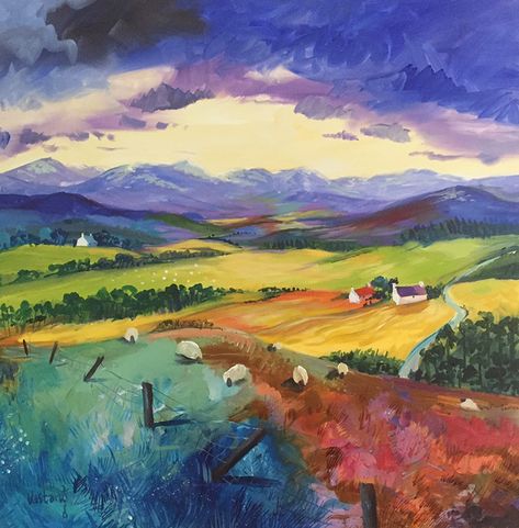 Ann Vastano : Landscape Painting : Scottish Highlands Aviemore Scotland, Land Forms, Scottish Landscape Painting, Scottish Painting, Scotland Landscape, Pastel Artwork, Artist Working, Landscape Paintings Acrylic, Scottish Art