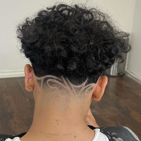 Back Taper Design Haircut, Fluffy Edgar, Edgar Cut, Haircut Designs For Men, Undercut Hair Designs, Fade Haircut Designs, Hair Designs For Men, Taper Fade Short Hair, Taper Fade Curly Hair