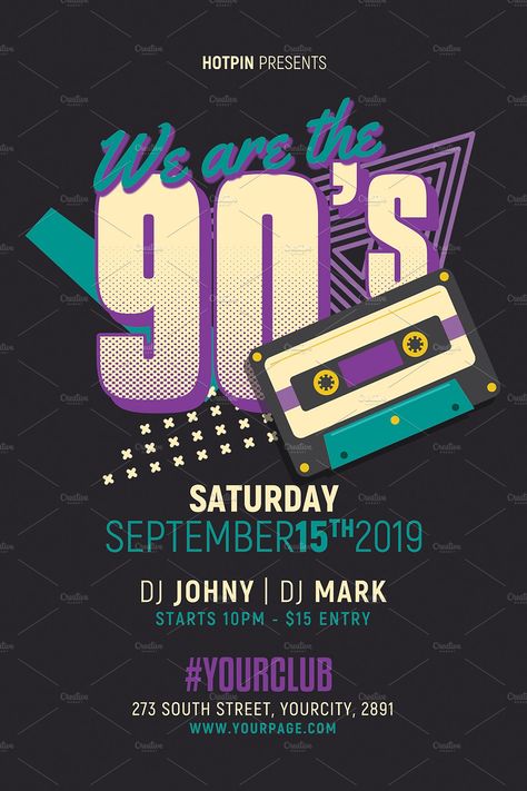 Humour, 90s Party Poster, 90s Flyer Design, Event Advertisement Poster, Back To 90s Party, 90s Flyer, 90s Party Flyer, 90s Event, Retro Party Poster