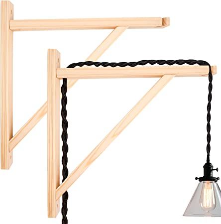 Swag Lamps, Hanging Bedroom Lights, Diy Shelf Brackets, Lamps Hanging, Bracket Shelf, Wall Plant Hanger, Diy Pendant Light, Plug In Pendant Light, Swag Lamp