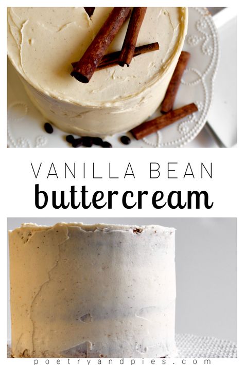 Vanilla Bean Paste Buttercream Frosting, Australian Buttercream Recipe, Vanilla Bean Paste Desserts, Vanilla Bean Cake Recipe Homemade, Vanilla Bean Frosting Recipe, How To Use Vanilla Bean, Vanilla Cake With Buttercream Frosting, Recipes Using Vanilla Bean Paste, Vanilla Bean Ganache