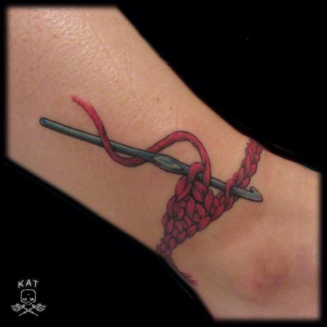 Kat Fedora on Instagram: “#crochettattoo #crochet #colortattoo #crafty #makethings #creative” Yarn Tattoo, Knitting Tattoo, Crochet Tattoo, Cuff Tattoo, Panda Tattoo, Skin Art, Couple Tattoos, Tattoo Inspo, Body Tattoos