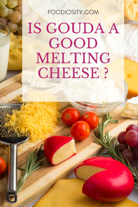 Is Gouda A Good Melting Cheese ?  Gouda is one of those cheeses that finds itself on most folks’ favorite list.  But as great as it is, is Gouda a good melting cheese ?  As a cheese enthusiast, you’ve got to know. A lot hangs on this, from the perfect cheese fondue to that amazing grilled cheese sandwich or a nice, melty cheese sauce to cut right through that broccoli.  #GoudaCheese #Gouda Gouda Cheese Recipes, Melting Cheese, Cheese Making, Gouda Cheese, Healthy Food Facts, Thanksgiving Meal, Cheese Cubes, Melty Cheese, Gruyere Cheese