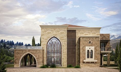 Villa Sketch, Islamic Architecture House, Lebanese House, Lebanese Architecture, Architecture Villa, Classic House Exterior, Modern Villa Design, House Design Pictures, Architecture Wallpaper