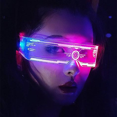 Cyberpunk Led Glasses, Futuristic Party, Futuristic Glasses, Light Up Glasses, Glowing Glasses, Led Glasses, Unique Glasses, Led Accessories, Futuristic Style