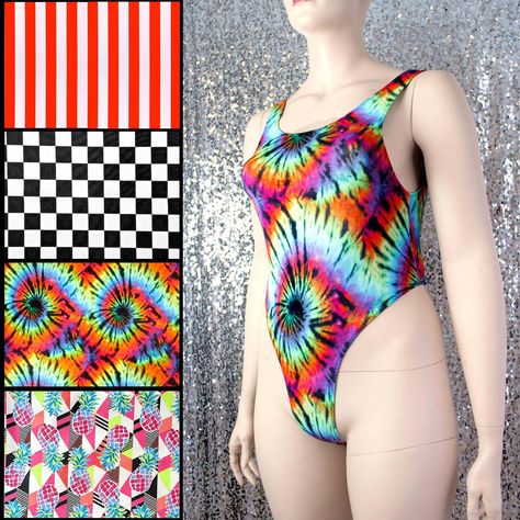 Peitho Black's 90's inspired thong bodysuit is now available in this amazing rainbow tie dye print, red/white stripe, black/white checkered spandex, or super soft Fineapple. This cut features a high cut thong, low back, and open sides (shows a little sideboob). . . . #90sbodysuit #highcutthong #rainbowtiedye #rainbowbodysuit #pridebodysuit #stripebodysuit #highcutbodysuit #fineapple #checkeredleotard #highcutleo #festivalonesie #festivalwear #peithoblack #redwhitestripe #blackwhitecheck #pi... Rainbow Bodysuit, High Cut Bodysuit, Pineapple Clothes, Black White Checkered, Rainbow Tie Dye, Striped Bodysuit, Rainbow Tie, Tie And Dye, 90s Inspired