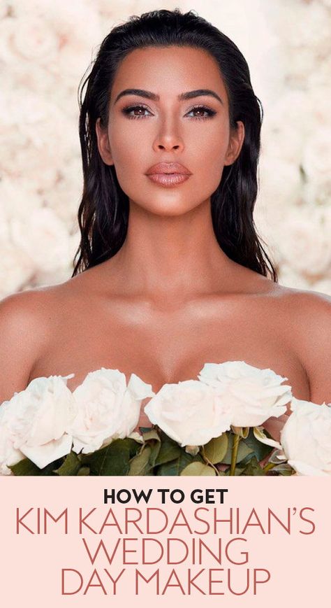 How to get #KimKardashian's #wedding day makeup. #KKW #KKWBeauty #weddingmakeup #weddinginspiration #brides Kim Kardashian Wedding, Kardashian Wedding, Estilo Kim Kardashian, Kardashian Makeup, Kim Kardashian Makeup, Wedding Hairstyles And Makeup, Wedding Makeup For Brown Eyes, Kkw Beauty, Wedding Day Makeup