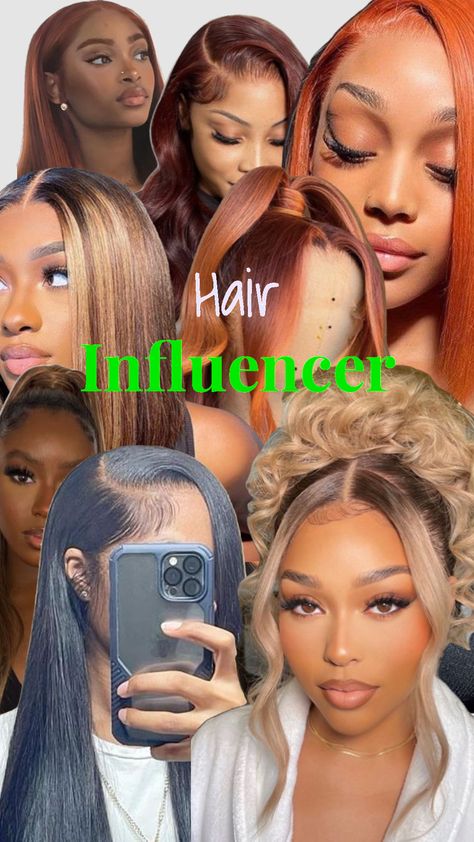 Wig Influencer Content Ideas, Wig Influencer Aesthetics, Hair Vision Board Ideas, Hair Influencer Aesthetic, Hair Stylist Vision Board, Wig Influencer Vision Board, Wig Business Ideas, Wig Influencers, Wig Winter