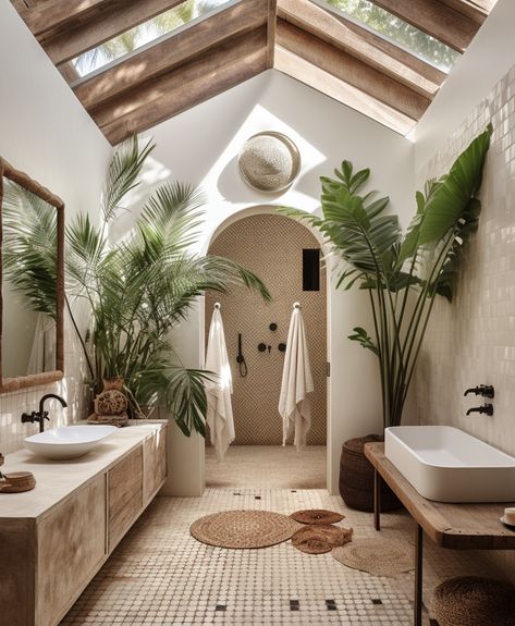 Spaniard Style Home, Tropical Bathroom, Dream Bathrooms, Dream House Decor, Bathroom Styling, Dream Home Design, Bathroom Inspiration, Bathroom Interior Design, Bathroom Interior