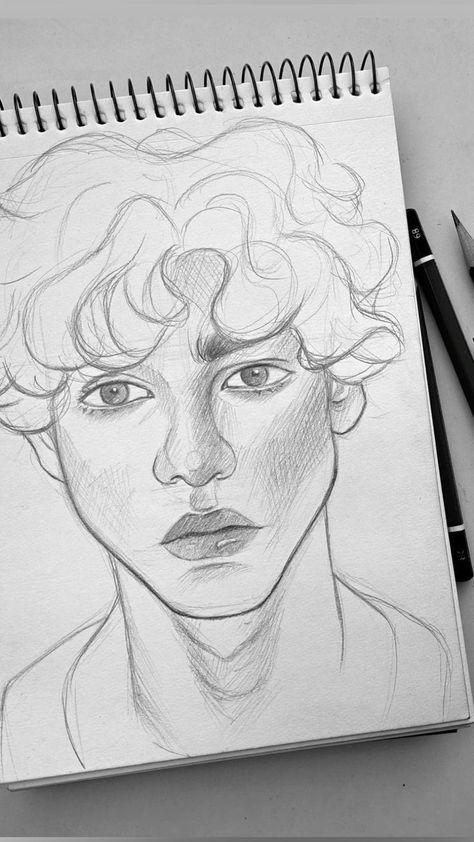 Random Art Aesthetic Sketch, Sketch Book Portrait, Freehand Drawing Sketches, Character Art Pencil, Pencil Drawing Face, Easy Portrait Drawing, Freehand Sketch, Freehand Drawing, Disney Drawings Sketches