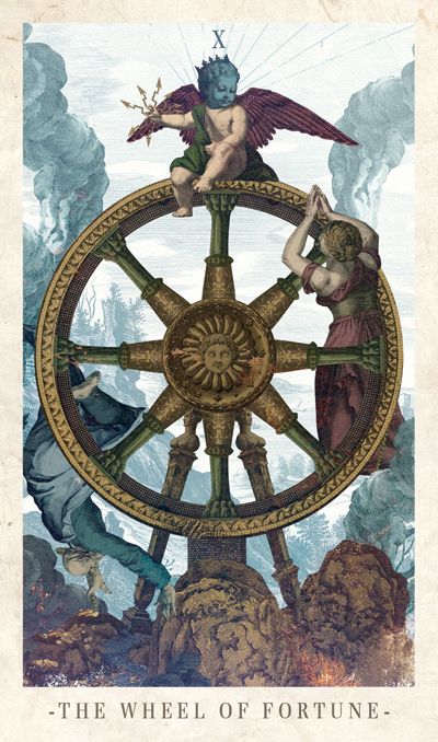 Goddess Fortuna, Medieval Philosophy, Zeus Jupiter, Wheel Of Fortune Tarot, Rider Waite Deck, Tarot Major Arcana, Greek And Roman Mythology, Tarot Cards Art, Rider Waite