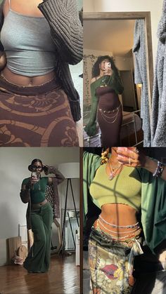 Earthy Mini Skirt Outfit, Earthy Street Style, Earthy Party Outfit, Earthy Bedroom Black Women, Earthy R&b Aesthetic, Earthy Ethereal Outfits, Earthy College Outfits, Earthy Going Out Outfit, Boho Shein Outfits