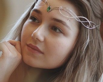 ElfParadise - Etsy Mexico Wedding Hair Circlet, Elven Headpiece, Woodland Tiara, Elf Tiara, Wedding Circlet, Bridal Circlet, Elven Crown, Hair Circlet, Elven Tiara