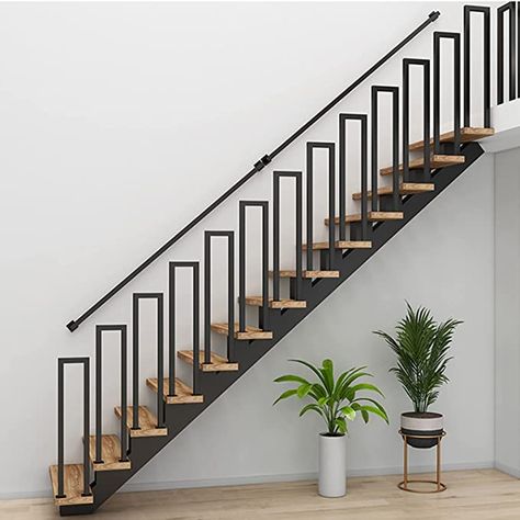 Iron Railings Outdoor, Indoor Stair Railing, Iron Staircase Railing, Stairs Outdoor, Indoor Stairs, Hand Railing, Indoor Railing, Interior Stair Railing, Modern Railing