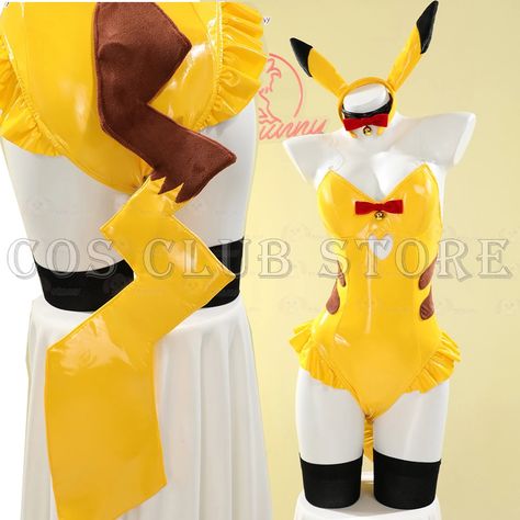 56.06US $ 40% OFF|Anime Pi Ka Chu Yellow PU Cosplay Costume Women's Dress Bunny Lingerie Cos Bright Leather Tight Yellow Cute Nightclub Halloween| |   - AliExpress Yellow Fitted Cosplay Costume For Costume Party, Yellow Costume For Cosplay And Costume Parties, Yellow Cosplay Costume For Halloween Costume Party, Pikachu Cosplay, Pikachu Costume Women, Pikachu Dress, Women’s Pikachu Costume, Pikachu Costume, Yellow Bodysuit