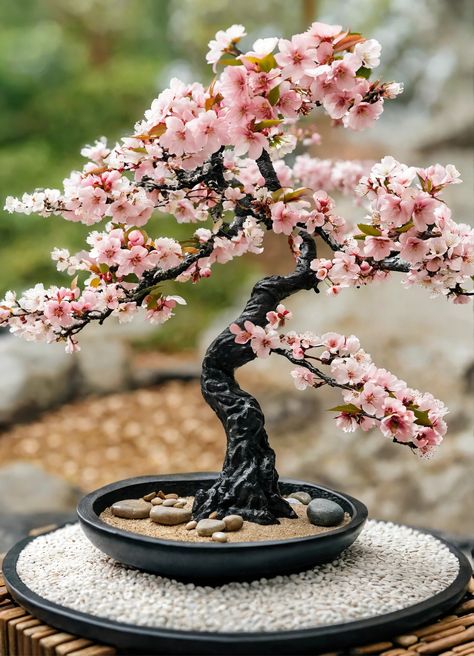 Lexica - A tranquil Zen garden with a cherry blossom tree –seed 42 –s 200 –c 50 Cherry Blossom Bonsai Tree, Japanese Flower Tattoo, Japanese Garden Landscape, Beautiful Butterfly Pictures, Cherry Blossom Tattoo, Sakura Tree, Tree Seeds, Blossom Tree, Japanese Flowers