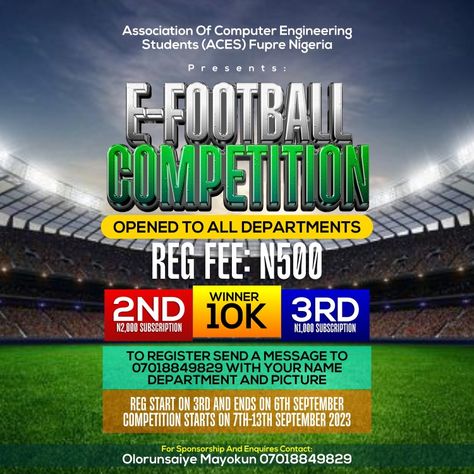 Flyer design for football tournament Tournament Flyer Design, Educational Flyer, Football Graphics, Bedroom Plan, Football Tournament, Social Media Advertising Design, Flyer Design Inspiration, Computer Engineering, Engineering Student