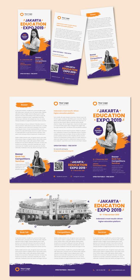 Educational Brochure Design Ideas, Trifold Pamphlet Design, School Brochure Design Creative, Educational Poster Design Inspiration, Brochure Design Creative Graphics, Leaflet Design Layout, Education Brochure Design, Brochure Education, School Brochure Design