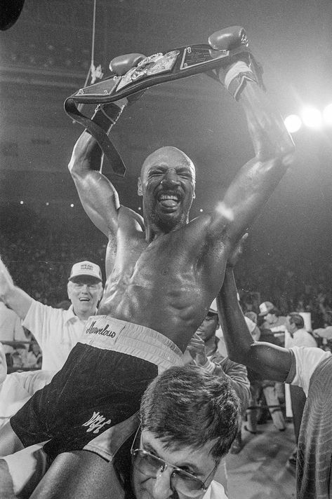 Marvin Hagler, Boxing Legends, Marvelous Marvin Hagler, Boxing Images, Boxing Posters, Championship Belt, Boxing History, Boxing Champions, Sport Inspiration