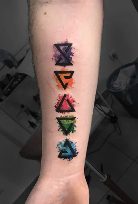 Witcher 3 Tattoo, Tato Geometris, Witcher Tattoo, Element Tattoo, Gamer Tattoos, Model Tattoo, Tato Lengan, Elements Tattoo, Tattoo Trend