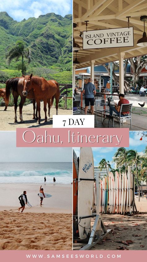 7 Day Oahu Itinerary | Ultimate Hawaii Itinerary Honolulu Hawaii Vacation, Hawaii Vacation Outfits, Oahu Itinerary, Hawaii Itinerary, Oahu Beaches, Hawaiian Travel, Oahu Vacation, Oahu Travel, Hawaii Travel Guide