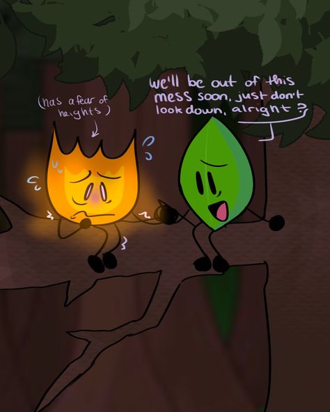 I was roleplaying with leafy on c.ai (not THAT kind of rp o_o;) so just drew some of what happened cuz why not- and idk how firey isn't lighting both leafy and the tree on fire Evil Forest, Tree On Fire, Object Drawing, I Dont Have Friends, Silly Images, Im Crazy, Phone Wallpaper Images, Silly Pictures, My Themes