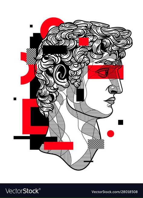 Classical Sculpture, Illustrative Art, Hand Drawn Illustration, Drawn Illustration, Png Images, Hand Drawn, Sculpture, Red, Art