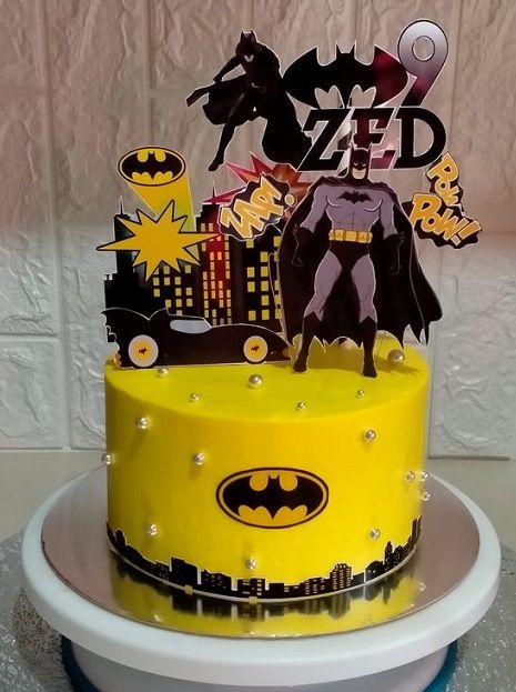 Cartoon Cake For Boys, Unique Birthday Cakes For Kids Boys, Character Cakes For Boys, Cake Designs For Brother, Cake For Brother, Batman Cake Design, Batman Cake Ideas, Happy Birthday Brother Cake, Birthday Cake Ideas For Boys