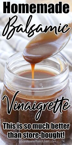 Balsamic Vinaigrette Dressing Recipe, Healthy Dressing Recipes, Balsamic Dressing Recipe, Honey Balsamic Vinaigrette, Vinaigrette Dressing Recipe, Homemade Balsamic Vinaigrette, Salad Dressing Recipes Healthy, Balsamic Vinaigrette Dressing, Salad Dressing Recipes Homemade