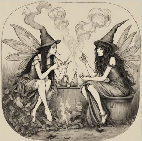 Art by vrs Witchy Illustration Art, Desenhos Para Halloween, Witchy Drawings Art, Witchy Art Painting, Witch Illustration Art, Witchcraft Art, Witch Illustration, Fairy Witch, Magic Nature