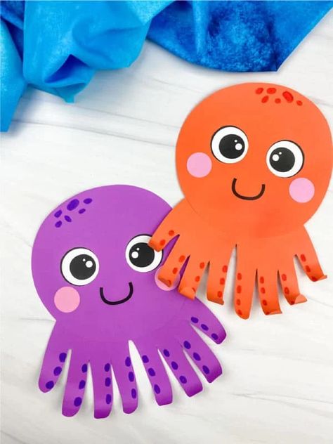 Dive into a world of undersea imagination with these delightful octopus crafts for kids! From paper plate tentacles to colorful yarn-wrapped creations, these DIY projects are perfect for sparking creativity and ocean-themed play. Let your little ones explore the wonders of the deep while crafting their own adorable cephalopod friends! Animal Paper Craft, Paper Craft Ideas For Kids, Octopus Crafts, Craft Ideas Paper, Purple Crafts, Paper Craft For Kids, Aquatic Creatures, Construction Paper Crafts, Headband Crafts